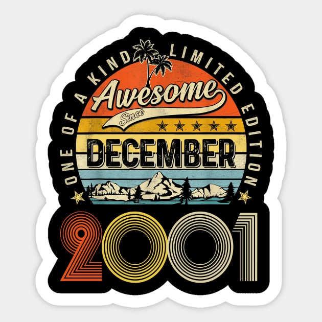 Awesome Since December 2001 Vintage 22nd Birthday Sticker by PlumleelaurineArt